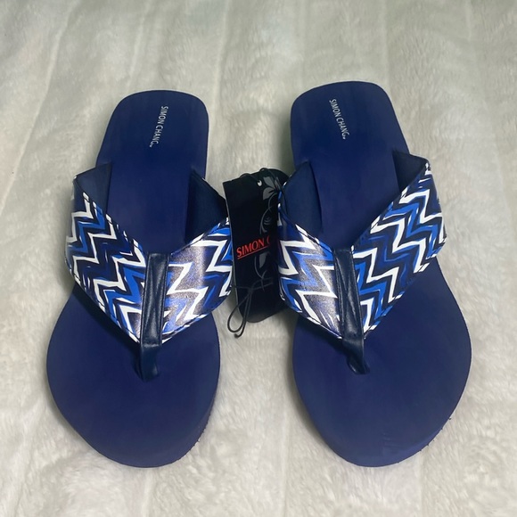 Simon Chang wedge Flip Flops size 10 - Picture 1 of 8